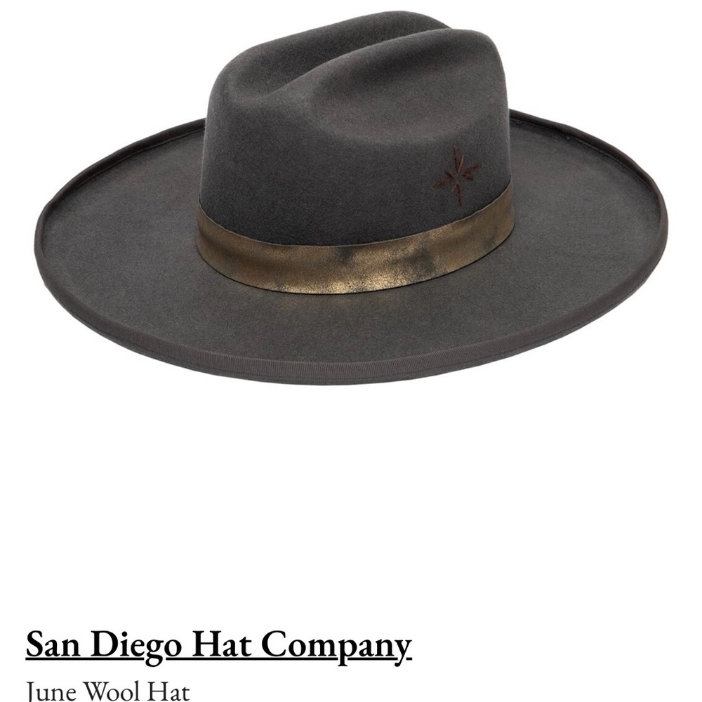 San Diego Hat Company Charcoal Wool Hat with Bronze Band